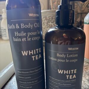 White Tea Bath & Body Oil and Lotion Set by Westin.